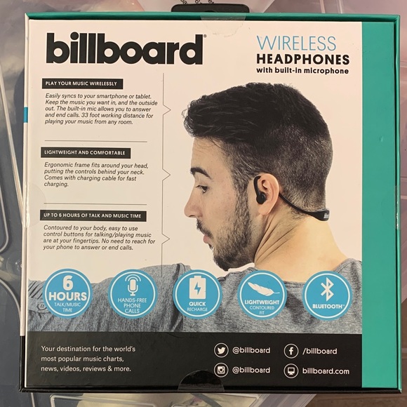 Billboard Wireless Headphones with Microphone - Picture 2 of 4